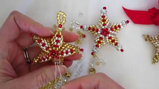 Star ornament bead weaving tutorial [upl. by Muryh]