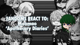 Fandoms react to Maomao  Apothecary Diaries Gacha  Fandoms react to each other [upl. by Shirl]