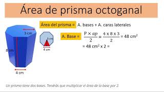 Área de un Prisma Octogonal [upl. by Teferi]