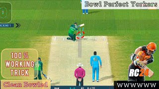 Yorker Ball Wicket Taking Trick 💯  Real Cricket 24 Bowling Tips  RC24 [upl. by Ydniw]