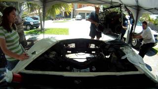 Corvette Engine Removal  1977 C3 350ci [upl. by Adnilra]