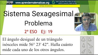 Sistema sexagesimal José Jaime Mas 2eso 05 sexagesimal 19 triángulos isósceles [upl. by Aihsaei245]