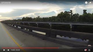 Bridges through Laplace Louisiana Maurepas Swamp Land Interstate 10 East 30 July 2016 GP200050 [upl. by Esorylime138]