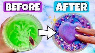 Fixing My UNFIXABLE SLIMES 😳😱 Slime Makeover DIY [upl. by Robers757]