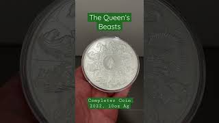 The Queen’s Beasts Completer Coin  2022 10oz Silver 🇬🇧 shorts [upl. by Doscher]