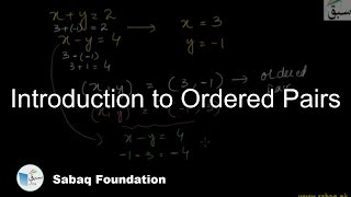 Introduction to Ordered Pairs Math Lecture  Sabaqpk [upl. by Labanna]