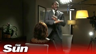 R Kelly freaks out during CBS interview [upl. by Seena]