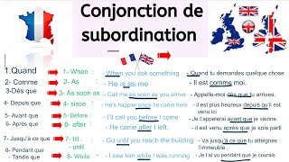 LES CONJONCTION DE SUBORDINATION 1ère partie  FrançaisAnglais facile pour Tous [upl. by Lindner]