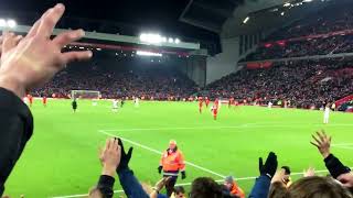 Liverpool vs Leeds United full time chanting and clapping 2017 at Anfield AwayDays [upl. by Akiemehs437]