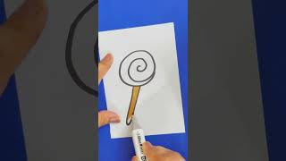 Satisfying  reverse  asmr  drawing and colouring  lollipop drawing  brush markers [upl. by Stutman107]