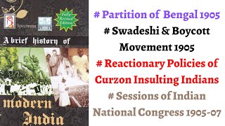 V68 Swadeshi amp Boycott Movement against Partition of Bengal 1905 Spectrum Modern History [upl. by Groh37]