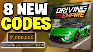 NEW ALL WORKING CODES FOR DRIVING EMPIRE IN 2024 ROBLOX DRIVING EMPIRE CODES [upl. by Pascha227]