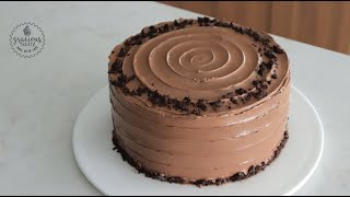 Eggless Fudgy Chocolate Cake without Cocoa Powder  Easy Recipe  Easy Chocolate Buttercream [upl. by Geordie]