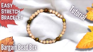 Bargain Bead Box  Stretch Cord Bracelet  Quick amp Easy Jewelry Tutorial [upl. by Robet]