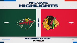 NHL Highlights  Wild vs Blackhawks  November 10 2024 [upl. by Araccat630]