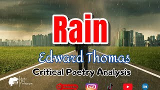 Complete Analysis of the poem Rain by Edward Thomas [upl. by Cindelyn576]