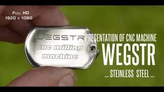 Engraving of stanless steel pendant on CNC Wegstr [upl. by Eicyaj]