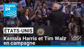 Présidentielle américaine  Kamala Harris et Tim Walz en campagne • FRANCE 24 [upl. by Ymrej]