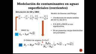 Modelo de Streeter and PhelpsOxigeno disuelto y DBOCparte 1Calidad de aguas [upl. by Tinor480]