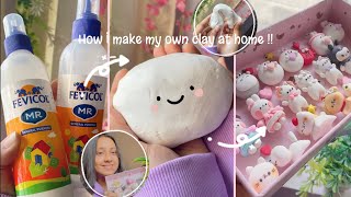 ✨How I make my own diy AIR DRY CLAY at home Basic tutorial  small tips aka cold porcelain clay [upl. by Gnos]