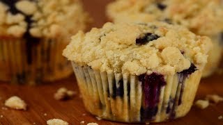 Blueberry Streusel Muffins Recipe Demonstration  Joyofbakingcom [upl. by Nerissa]