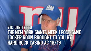 The New York Giants Week 1 PostGame Locker Room brought to you by Hard Rock Casino AC 1019 [upl. by Oryaj]