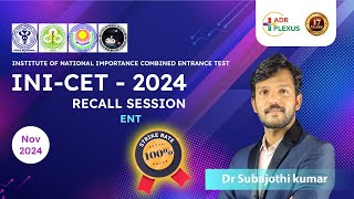 ADRPLEXUS NOV 2024 INICET ENT RECALL Session By Dr Subajothi kumar  100 Strike Rate [upl. by Nnylacissej]