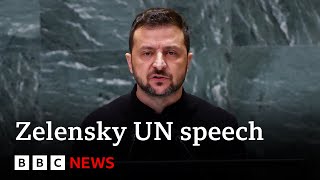 Zelensky says Putin is planning nuclear plant attacks  BBC News [upl. by Assiralc]