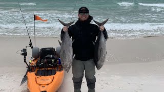 Catching BlackFin Tuna From a Kayak in Sloppy Conditions [upl. by Anelegna]