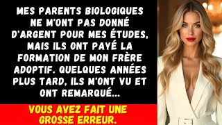 Mes parents biologiques nont pas aidé à payer mes études mais ils ont payé la formation de mon… [upl. by Norel]