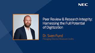 Peer Review and Research Integrity Harnessing the Full Potential of Digitization  Dr Sven Fund [upl. by Albin]