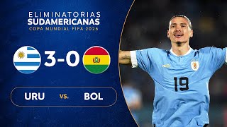 URUGUAY vs BOLIVIA 30  RESUMEN  ELIMINATORIAS SUDAMERICANAS  FECHA 6 [upl. by Lurette]