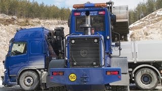 Preparing the road for Timber trucks Sweden [upl. by Leen225]