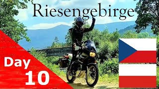 Motorrad Reisebericht Polen Tag 10 Riesengebirge  Schneekoppe Śnieżka Sněžka  Elbquelle [upl. by Hayse]