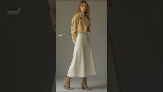 2024 Winter fashions  crop wool jacket amp midi skirt styles outfits [upl. by Gnemgnok]