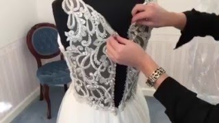 How To  Button Bridal Dress Buttons [upl. by Eyma208]