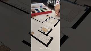 Painting a floor plan ytshortsindia architecturestudent architecture floorplan art [upl. by Oranneg654]