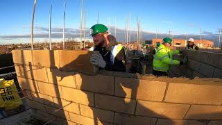 Day 4 Teaching 4 trainee Bricklayers Concrete blockwork [upl. by Rraval146]