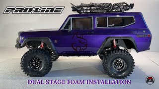 Rc crawler Redcat Gen8 International scout II Proline 617400 Dual stage foam installation [upl. by Einnalem]