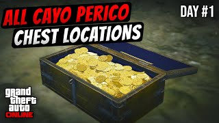 GTA Online All Treasure Chests Locations Day 1  NEW CAYO PERICO TREASURE HUNT [upl. by Rudie845]