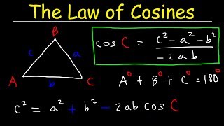 Law of Cosines Finding Angles amp Sides SSS amp SAS Triangles  Trigonometry [upl. by Clay]