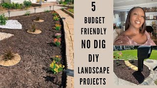 5 NO DIG Budget Friendly DIY Landscaping ProjectsSpring 🌷Outdoor Makeovers [upl. by Alex]