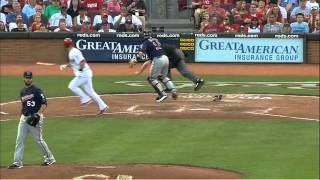 20120622 Umpire gets hit by a bat [upl. by Theola]