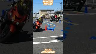 Kawasaki ZZR1400 course run practices moto gymkhana in kasihara 202453 [upl. by Atiuqam]