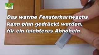 CleHo  Hartwachs C13F  Reparatur eines Holzfensters Kantenschaden Druckstelle [upl. by Ahseryt]