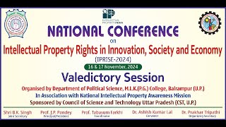 Valedictory Session National Seminar on IPR in Innovation Society amp Economy [upl. by Ennove]