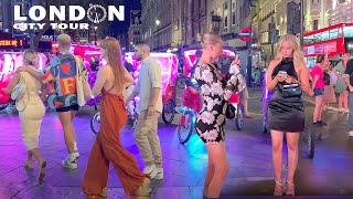 🇬🇧London City Nightlife  Busy Saturday Night in SOHO London  Sept 2023  London Night Walk 4K HDR [upl. by Clausen]