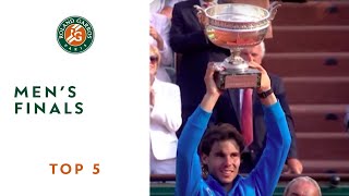 Top 5 Mens Finals  RolandGarros [upl. by Wolf228]