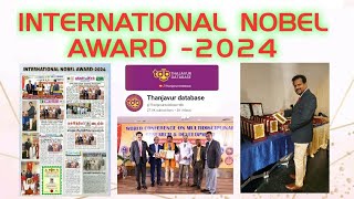 DrSPRABAKARAN  quotInternational Nobel Award 2024quot News on THANJAVUR DATABASE TV 30112024 [upl. by Asilrak]