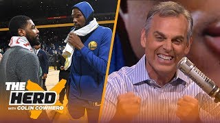 Colin Cowherd talks Kyrie amp Durant to Knicks rumors compares Harden and Westbrook  NBA  THE HERD [upl. by Malsi833]